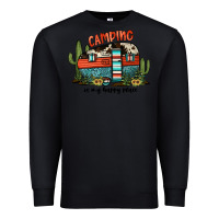 Black camping is my happy place Premium Sweatshirt - JahusDesignShop