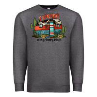 Charcoal Heather camping is my happy place Premium Sweatshirt - JahusDesignShop
