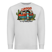 Dove Grey camping is my happy place Premium Sweatshirt - JahusDesignShop