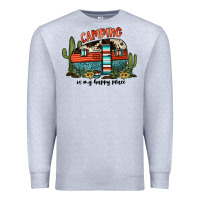 Heather Grey camping is my happy place Premium Sweatshirt - JahusDesignShop