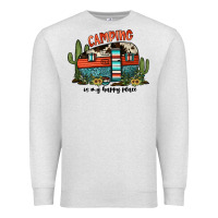 Oatmeal Heather camping is my happy place Premium Sweatshirt - JahusDesignShop