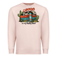 Pale Pink camping is my happy place Premium Sweatshirt - JahusDesignShop