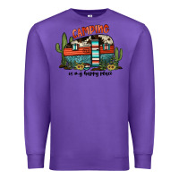 Purple camping is my happy place Premium Sweatshirt - JahusDesignShop