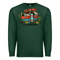 Sports Green camping is my happy place Premium Sweatshirt - JahusDesignShop