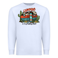 White camping is my happy place Premium Sweatshirt - JahusDesignShop