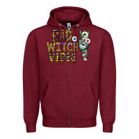 Burgundy bad witch vibes Zipper Hoodie - CowhideDigitalArt
