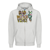 Dove Grey bad witch vibes Zipper Hoodie - CowhideDigitalArt