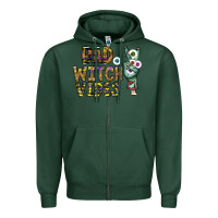 Sports Green bad witch vibes Zipper Hoodie - CowhideDigitalArt