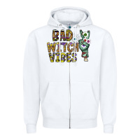 White bad witch vibes Zipper Hoodie - CowhideDigitalArt