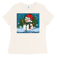 Bone snowy christmas snowman Ladies Tee - BarkalooDesign