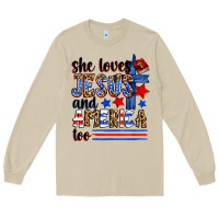Mushroom she loves jesus and america too Long Sleeve Tee - Zillion Design Studio