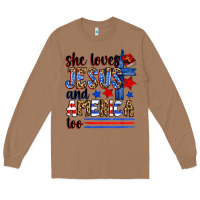 Toasted Coconut she loves jesus and america too Long Sleeve Tee - Zillion Design Studio