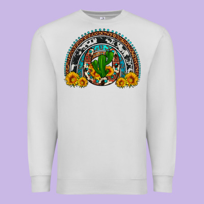 Cactus Sunflower Horseshoe Rainbow Premium Sweatshirt Designed By Artiststas