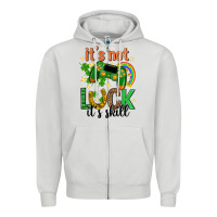 Dove Grey its not luck its skill st. patricks day Zipper Hoodie - Neo Western
