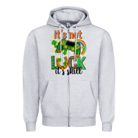 Heather Grey its not luck its skill st. patricks day Zipper Hoodie - Neo Western