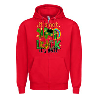 Red its not luck its skill st. patricks day Zipper Hoodie - Neo Western