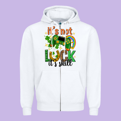 Its Not Luck Its Skill St. Patricks Day Zipper Hoodie Designed By Neo Western