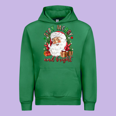 Stay Merry And Bright Christmas With Santa Urban Hoodie Designed By Nancycooperartshop