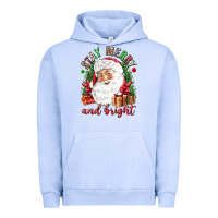 Pigment Grape Ice Stay Merry and bright Christmas with santa Urban Hoodie - NancyCooperArtShop