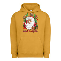 Pigment Peanut Butter Stay Merry and bright Christmas with santa Urban Hoodie - NancyCooperArtShop