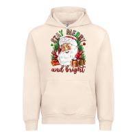 Sandshell Stay Merry and bright Christmas with santa Urban Hoodie - NancyCooperArtShop