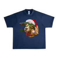 Navy Christmas Glasses Goat Urban Heavy Tee - RanaPortraitStore