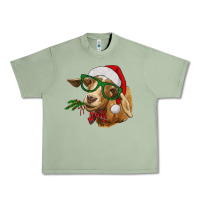 Oil Green Christmas Glasses Goat Urban Heavy Tee - RanaPortraitStore
