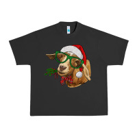 Pigment Black Christmas Glasses Goat Urban Heavy Tee - RanaPortraitStore