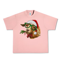 Salmon Christmas Glasses Goat Urban Heavy Tee - RanaPortraitStore