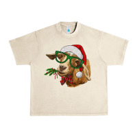 Sandshell Christmas Glasses Goat Urban Heavy Tee - RanaPortraitStore