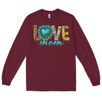 Burgundy love mom western Long Sleeve Tee - texasbilliewilder