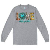 Heather Grey love mom western Long Sleeve Tee - texasbilliewilder