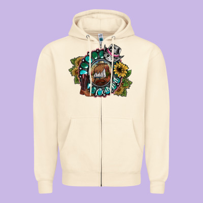 Cowgirl Zipper Hoodie Designed By Sublimationcraftshop