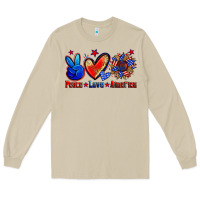 Mushroom peace love america Long Sleeve Tee - Zillion Design Studio