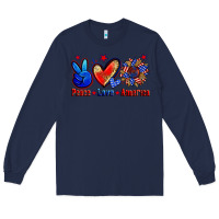 Navy peace love america Long Sleeve Tee - Zillion Design Studio