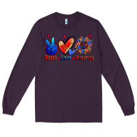 Plum peace love america Long Sleeve Tee - Zillion Design Studio