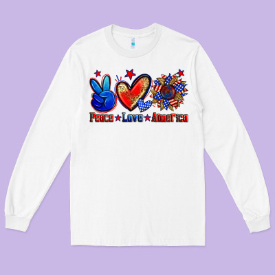 Peace Love America Long Sleeve Tee Designed By Zillion Design Studio