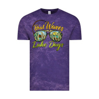 Cloud Purple boat waves sun rays lake days Vintage Tee - BarkalooDesign