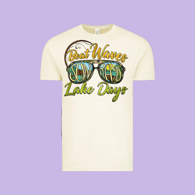 Boat Waves Sun Rays Lake Days Vintage Tee Designed By Barkaloodesign