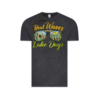 Vintage Black boat waves sun rays lake days Vintage Tee - BarkalooDesign