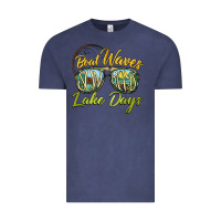 Vintage Denim boat waves sun rays lake days Vintage Tee - BarkalooDesign
