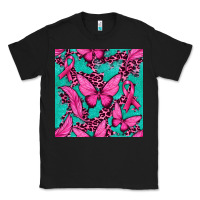 Black Pink Butterfly with Ribbon Cancer Classic Tee - texasbilliewilder