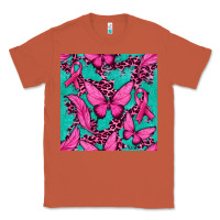 Copper Pink Butterfly with Ribbon Cancer Classic Tee - texasbilliewilder
