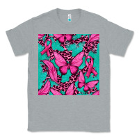 Heather Grey Pink Butterfly with Ribbon Cancer Classic Tee - texasbilliewilder