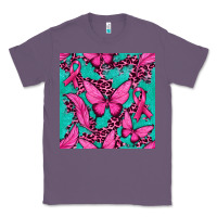 Lavender Pink Butterfly with Ribbon Cancer Classic Tee - texasbilliewilder