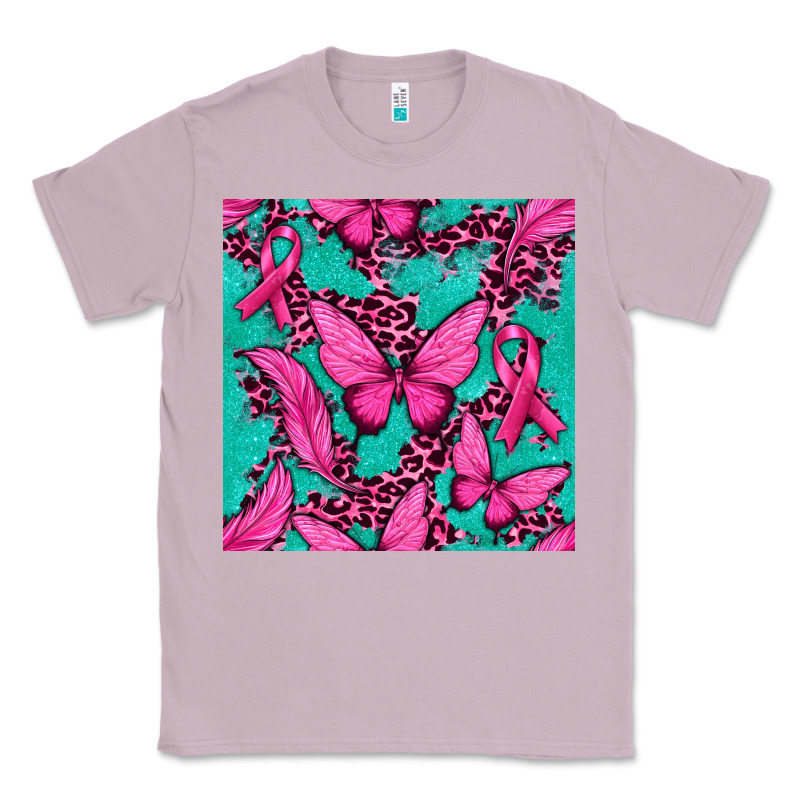 Pink Butterfly With Ribbon Cancer Classic Tee by texasbilliewilder | Teevron