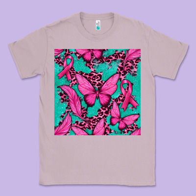 Pink Butterfly With Ribbon Cancer Classic Tee Designed By Texasbilliewilder