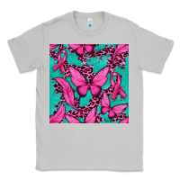 Moon Dust Pink Butterfly with Ribbon Cancer Classic Tee - texasbilliewilder