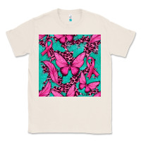 Natural Pink Butterfly with Ribbon Cancer Classic Tee - texasbilliewilder