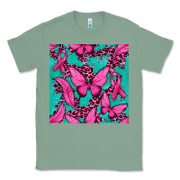 Sage Pink Butterfly with Ribbon Cancer Classic Tee - texasbilliewilder